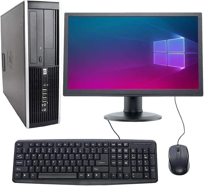 RENuHP Elite 8300 SFF Quad Core i5-3770 3.4GHz 8GB 256GB SSD + DVD WiFi Windows 11 Professional Desktop+19" LCD PC Computer (Renewed)