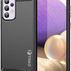 TISKO Galaxy A33 5G Case, Carbon Fiber Texture TPU Cover, Shockproof Slim Protective Phone Case, Black