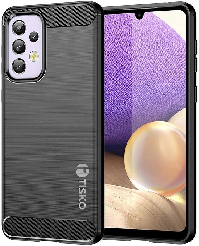 TISKO Galaxy A33 5G Case, Carbon Fiber Texture TPU Cover, Shockproof Slim Protective Phone Case, Black